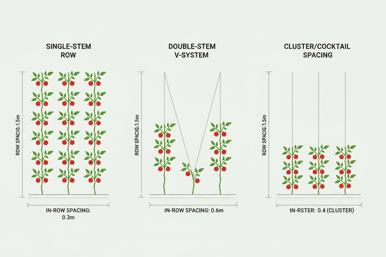 Plant Spacing Guide for Greenhouse Tomato