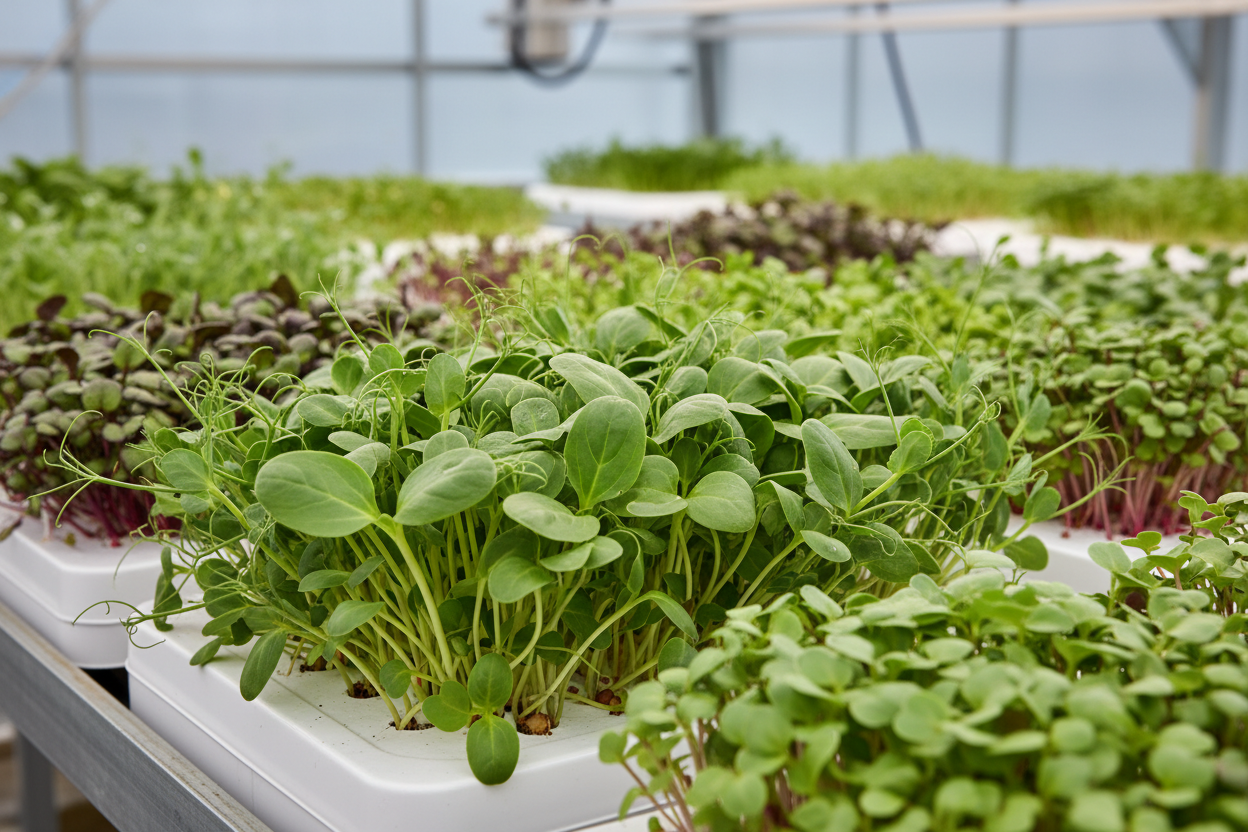 Microgreens for Greenhouse Production: Best Crops, Setup, and What to Grow