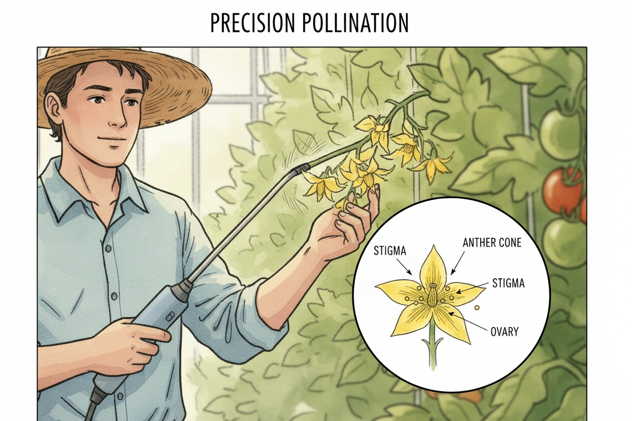 Successful Greenhouse Tomato Pollination: Techniques for Consistent Fruit Set